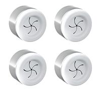 Hometastic Set of 4 Premium Towel Holders for Bathroom, Kitchen and Household Stainless Steel Tea Towel Holder Towel Hook Round Self-Adhesive No Drilling (White)