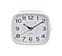 HOMETIME ALARM CLOCK SQUARE WITH ILLUMINATED BUTTON WHITE CASE