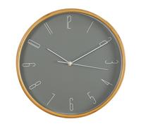 HOMETIME Bamboo Wall Clock 32cm - Dark Grey in Light Brown HOMETIME Light Brown