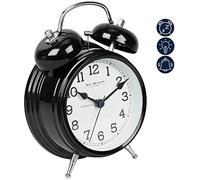 Hometime black Quartz Double Bell Traditional Alarm clock