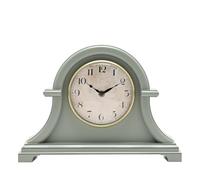Hometime Broken Arch Mantel Clock - Sage Green - Analogue Quartz Mechanism - Traditional Home Decor Gifting for Living Room, Bedroom or Dining Room. H: 23 x W: 32 x D: 7 cm