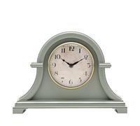 HOMETIME Broken Arch Mantel Clock Sage Green in Light Green HOMETIME Light Green