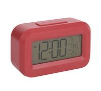 Hometime Compact Travel LED Clock Lightweight, Digital Display, Alarm Function, Battery Operated - Ideal for Travel and Everyday Use (Red)