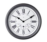 Hometime Grey Wall Clock With Sound Controlled LED Light Roman Dial 35.5cm