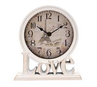 HOMETIME Love Mantel Clock in White HOMETIME White