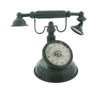 Hometime Metal Mantel Clock - Old Fashioned Telephone - Vintage Shabby Chic