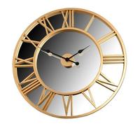 Hometime Retro Gold Cased Mirrored Roman Dial Wall Clock 76Cm