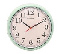 HOMETIME Round Retro Sage Metal Wall Clock 24cm in Light Green HOMETIME Light Green