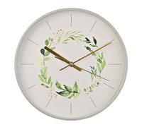 Hometime Round Wall Clock Floral Design 12"