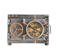 HOMETIME Safe Clock & Money Box Mantel Clock in Silver HOMETIME Silver