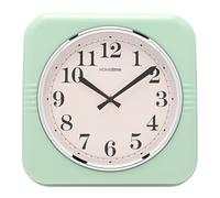 HOMETIME Square Retro Sage Metal Wall Clock 30cm in Light Green HOMETIME Light Green