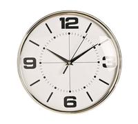 HOMETIME Wall Clock Chrome With Domed Glass in Silver | Size: 28 cm HOMETIME Silver 28 cm