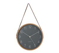 HOMETIME Wooden Wall Clock with Hanging Belt 25cm in Light Brown HOMETIME Light Brown
