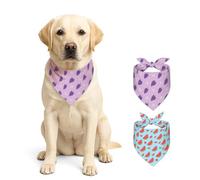 HOMETITUTE 2 Pack Dog Bandanas Double Layer Reversible Dogs Scarf Watermelon and Grape Pattern Holiday Dog Bandana Set Apparel & Accessories for Small Medium Large Boys Girls Dogs Handkerchiefs (XL)