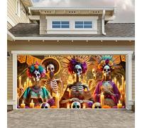 HOMETITUTE 6x13ft Day of The Dead Banner La Catrina Skeleton Couple Marigold Candle Altar Papel Picado Hanging Photo Background Decor Indoor Outdoor Fiesta Party Decorations