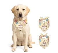 HOMETITUTE Birthday Dog Bandana 2PCS Double Layer Reversible Pet Scarf Pet Bandanas Cake Balloon Print Triangle Dog Handkerchiefs for Dogs Boys Girls Small Large Dogs Party Celebration (L)