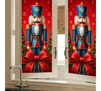 HOMETITUTE Christmas Privacy Stained Glass Window Film Decorative Window Film Nutcracker Holiday Winter Windows Film Windows Sticker for Home Winter Decor 17.7 x 39.3 Inch