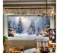 HOMETITUTE Christmas Window Film Winter Snow Forest Pine Tree Decorative Glass Sticker Privacy Window Clings Holiday Home Living Room Bedroom Office 39.3 × 17.7 Inch