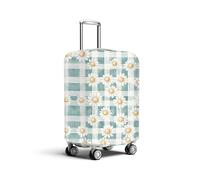 HOMETITUTE Daisy Plaid Luggage Cover Suitcase Protector Washable Anti Scratch Protective Sleeve Travel Accessories Baggage Wrap Fits 22 24 Inch Suitcase Covers for Luggage Essentials