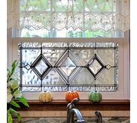 HOMETITUTE Diamond Pattern Window Film 39.3x17.7 Inch Static Cling Glass Sticker Privacy Window Film for Bathroom Kitchen Glass Door Decorative Frosted Window Cling