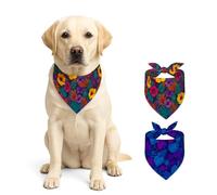 HOMETITUTE Dog Bandanas 2 Pack Double Layer Reversible Dogs Scarf Tropical Leaf and Floral Holiday Dog Bandana Set Apparel & Accessories for Small Medium Large Boys Girls Dogs Handkerchiefs (XL)