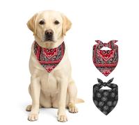HOMETITUTE Dog Bandanas 2 Pack Glossy Polyester Flag Fabric Pet Bandanas Triangle Dog Scarf Bandana for Small Medium Large Dogs Double Layer Same Pattern Reversible Puppy Handkerchiefs (XL)