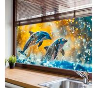 HOMETITUTE Dolphin Ocean Animal Privacy Window Film 39.3x17.7 Inch PVC