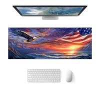 HOMETITUTE Dramatic Eagle Sunset Art Large Mouse Pad Gaming Mousepad 31.5x11.8 Inch Non-Slip Keyboard Desktop Protector Mat Diatomite XL Mouse Pad for Home and Office Desk Accessories