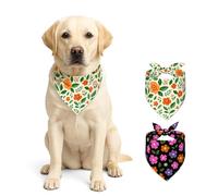 HOMETITUTE Flower 2 Pack Dog Bandanas Double Layer Reversible Dogs Scarf Holiday Dog Bandana Set Apparel & Accessories for Small Medium Large Boys Girls Dogs Handkerchiefs (L)