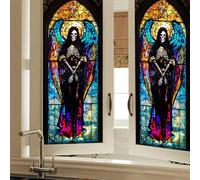HOMETITUTE Gothic Angel Skull Privacy Window Film Cling 17.7x39.3 PVC