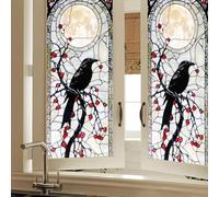 HOMETITUTE Gothic Raven Moon Privacy Window Cling 17.7x39.3 PVC
