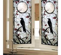 HOMETITUTE Gothic Raven Moon Privacy Window Film Cling 17.7x39.3 PVC