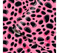 HOMETITUTE Hot Pink Leopard Print Peel Stick Wallpaper 15.7x39.4 Vinyl