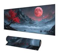 HOMETITUTE Large Mouse Pad 31.5x11.8 Inch Gaming Mousepad Red Moon Landscape Non-Slip Keyboard Desktop Protector Mat XL Mouse Pad for Home Office Laptop Wireless Mice Accessories