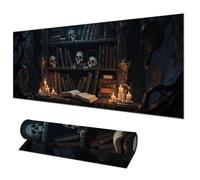 HOMETITUTE Large Mouse Pad 31.5x11.8 Inch Gaming Mousepad Skull Bookshelf Non-Slip Keyboard Desktop Protector Mat XL Mouse Pad for Home Office Laptop Wireless Mice Accessories