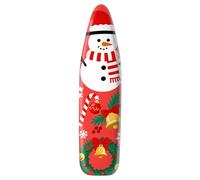 HOMETITUTE Merry Christmas Ironing Board Cover Stretch Fabric with Elasticity Velcro Fastening Winter Red Snowman Bell Ironing Board Cover 15x54 Inches Home Decor