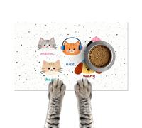 HOMETITUTE Pet Feeding Mat 24x16 inch Cat and Dog Print Meal Pad Non Slip Floor Mat for Food and Water Indoor Feeding Station Cute Pet Bowl Placemat for Small Cats and Dogs Kitchen Use