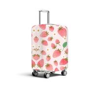 HOMETITUTE Strawberry Floral Luggage Cover Baggage Wrap Suitcase Protector Washable Anti Scratch Protective Sleeve Travel Accessories Fits 22-24 Inch Suitcase Covers Luggage Skins for Travel Essential