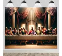 HOMETITUTE The Last Supper Backdrop 8x6ft Jesus Banner Christian Religious Background Biblical Wall Decor Church Easter Prayer Worship Indoor Outdoor Photography Display for Faith Celebration