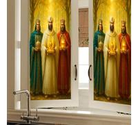 HOMETITUTE Three Wise Men Window Privacy Film Nativity Decorative Window Film Static Cling Glass Sticker for Home Office Bathroom Bedroom Living Room 17.7 x 39.3 Inch