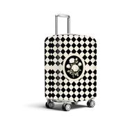 HOMETITUTE White Rose Checkered Luggage Cover Suitcase Protector Washable Anti Scratch Protective Sleeve Travel Accessories Baggage Wrap Fits 22-24 Inch Suitcase Covers for Luggage Essentials