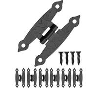 HomeTools.eu Iron Antique Hinges, 6 Pcs, Classic, Retro Design, Black, Coated, Door Mount, For Cabinets, Chests, Kitchens, Dressers, Vintage Look