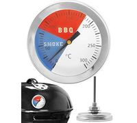 HomeTools.eu® - Temperature-resistant, analogue BBQ grill thermometer, cooking thermometer, for retrofitting for BBQ smoker, grill pots, roasting dish, smoker, oven, diameter 5.2 cm, 0 °C - 300 °C