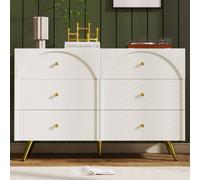 HomeTouch Bedroom Chest of Drawers Sideboard Cabinet with Golden Handles in White | Size: 1 Pack HomeTouch White 1 Pack