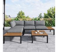 HomeTouch Grey 4 Seater Outdoor Lounge Set