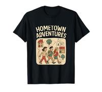 Hometown Adventures Memory Makers Cartoon Map Design T-Shirt