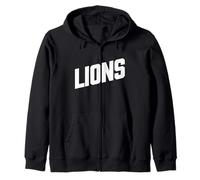 Hometown Lions Text Graphic Zip Hoodie