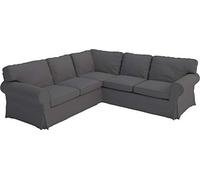 HomeTown Market Durable Fabric Sofa Cover Replacement Compatible for IKEA Ektorp Sofa. Slipcover Only. Sofa Not Included (Polyester Dark Gray 2+2 Sectional)