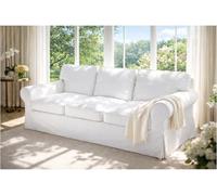 HomeTown Market Heavy Cotton Ektorp Sofa 3 Seat Cover Replacement is Made Compatible with IKEA Ektorp Three Seat Sofa (White Sofa)