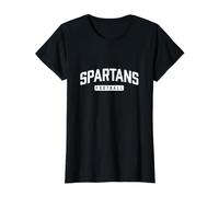 Hometown Spartans Football Text Graphic Value Graphic T-Shirt, Women, Black, S